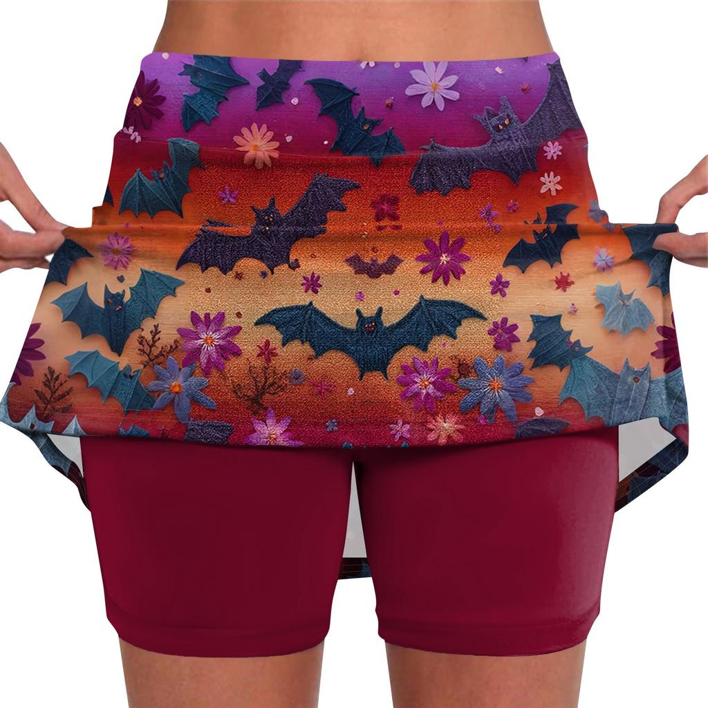 Elastic Yoga Culottes For Women Print Athletic Shorts Lightweight High Waist Skinny Joggers