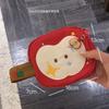 Korean New Cute Apple Embroidery Cosmetic Bag Sundries Storage Bag Large Capacity Portable Polaroid Bag