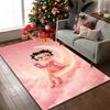Betty Boop Print Area Rug, Multi-functional Office Chair Sofa Carpet, Easy Clean Carpet for Home and Living Spaces