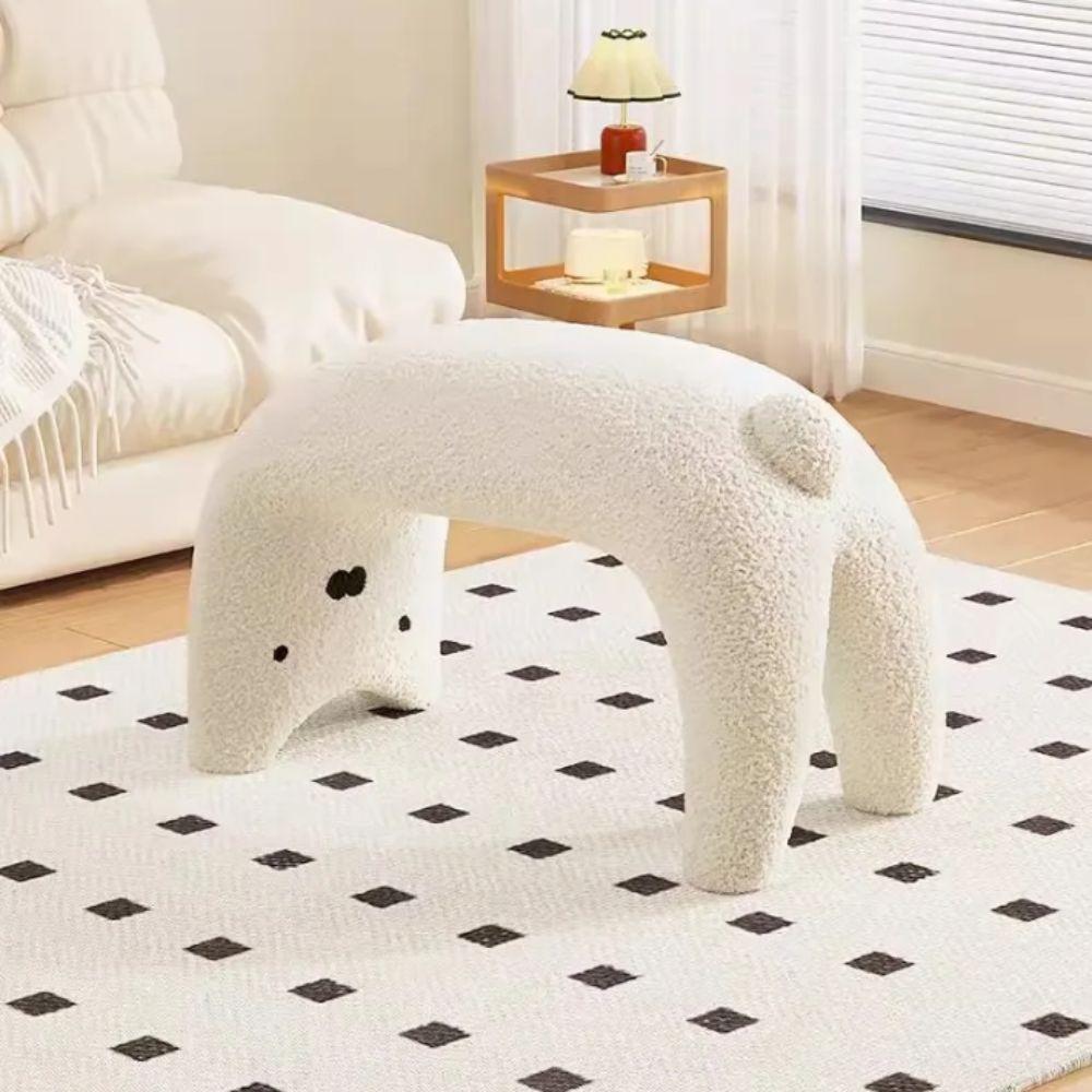 Armless Dressing Chair Small Stool Shoe Changing Stool Cream Style Vanity Stool Living Room