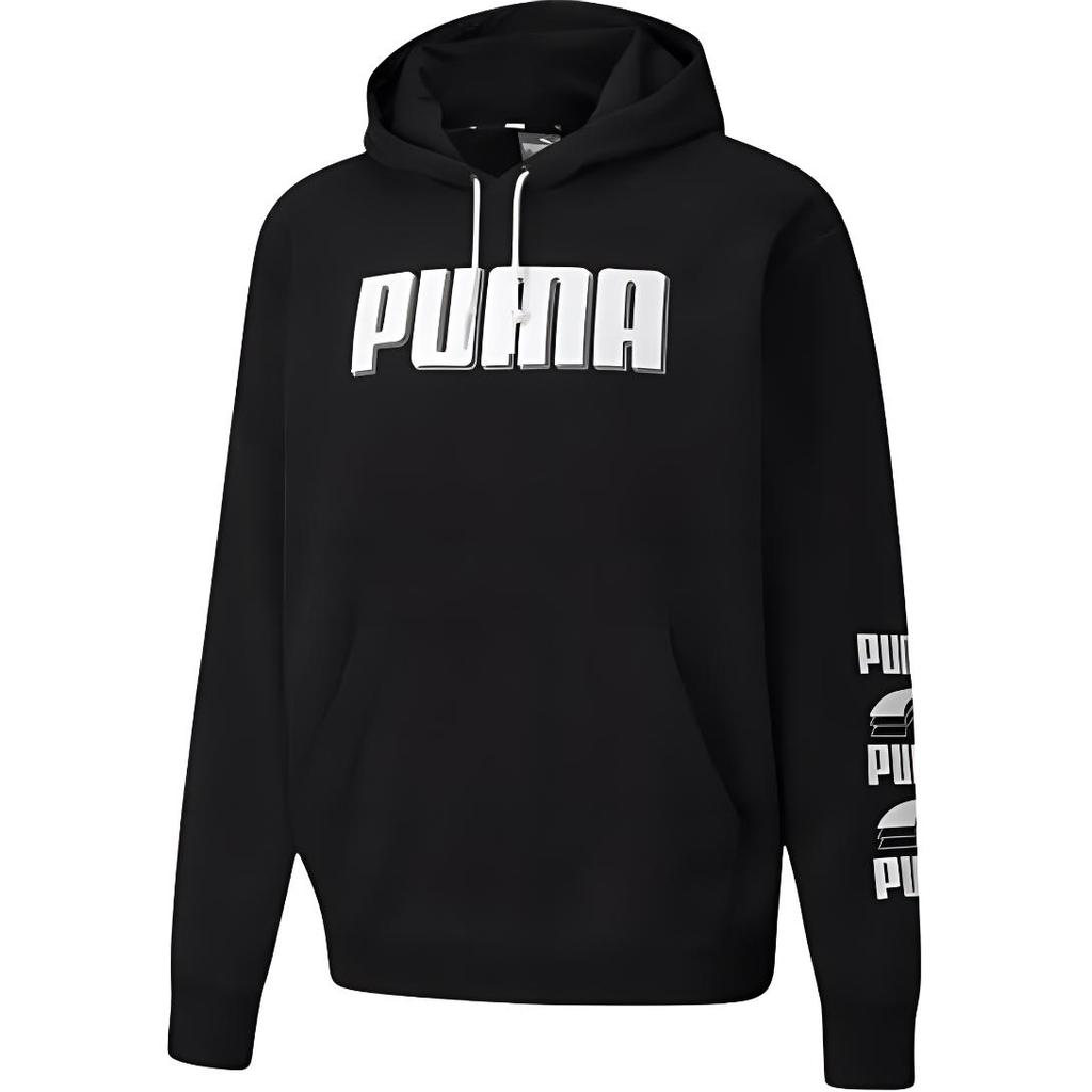 Puma Color Block Hooded Sweatshirt Men Tops Black 582762-01
