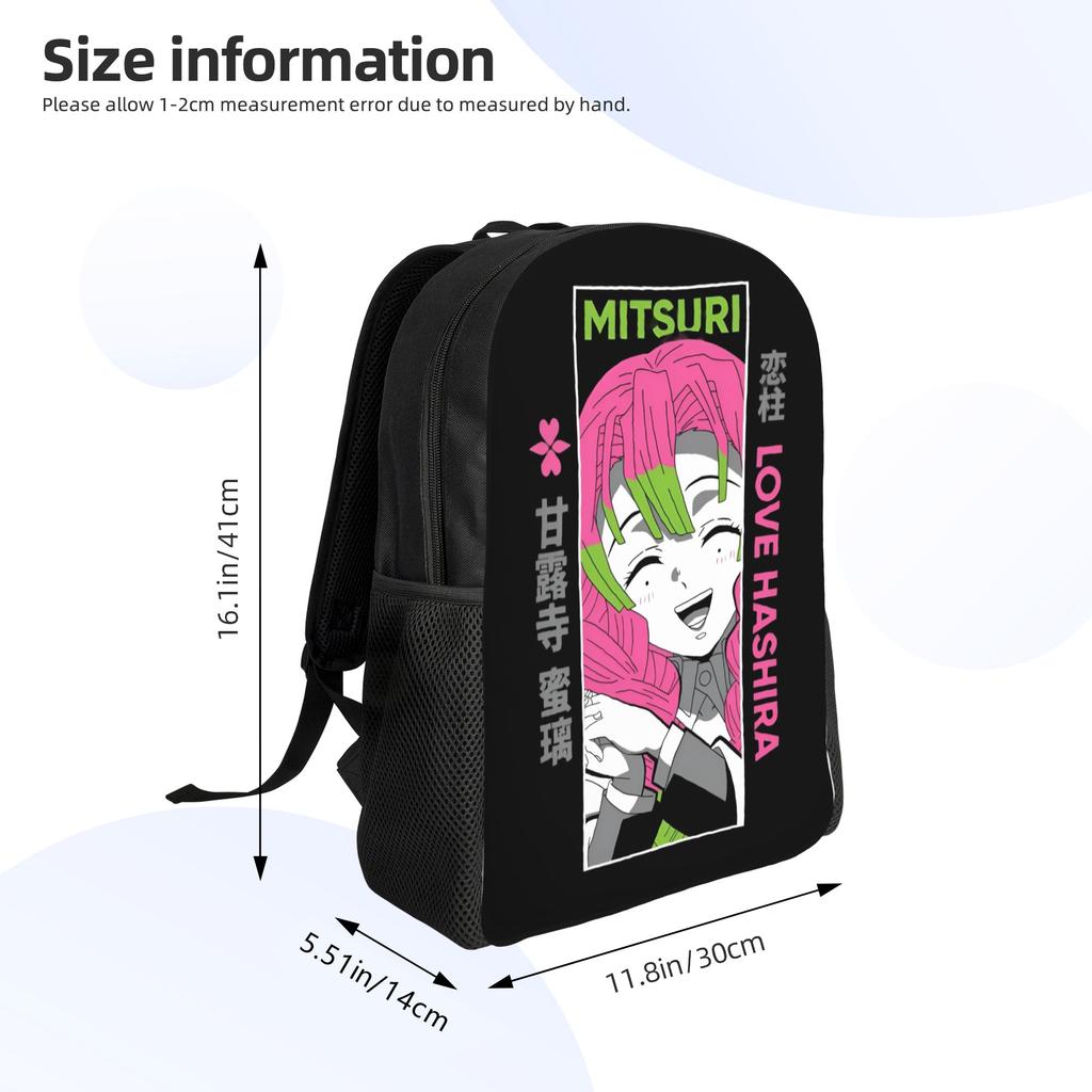 Demon Slayers Backpack for Men Women Water Resistant School College Mitsuri Bag Print Bookbags