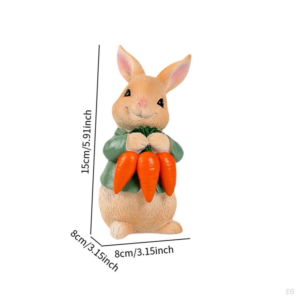 Bunny Figurine for Easter, Rabbit Sculpture Tabletop Decoration
