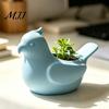 Solid Color Flower Pot Bird Shape Flowerpot, Handheld Size Durable PLA Pot, Healing Small Indoor Plant Container 3D Printed Creative Planter,