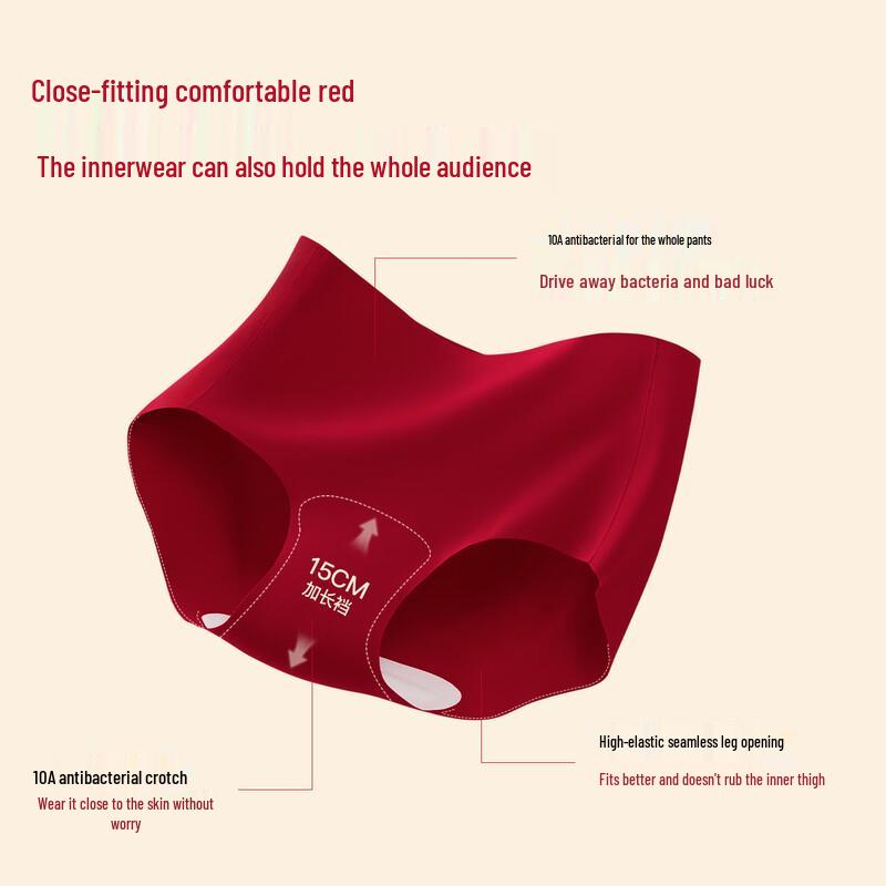 SecretWorld Women's Lucky Red Seamless Briefs