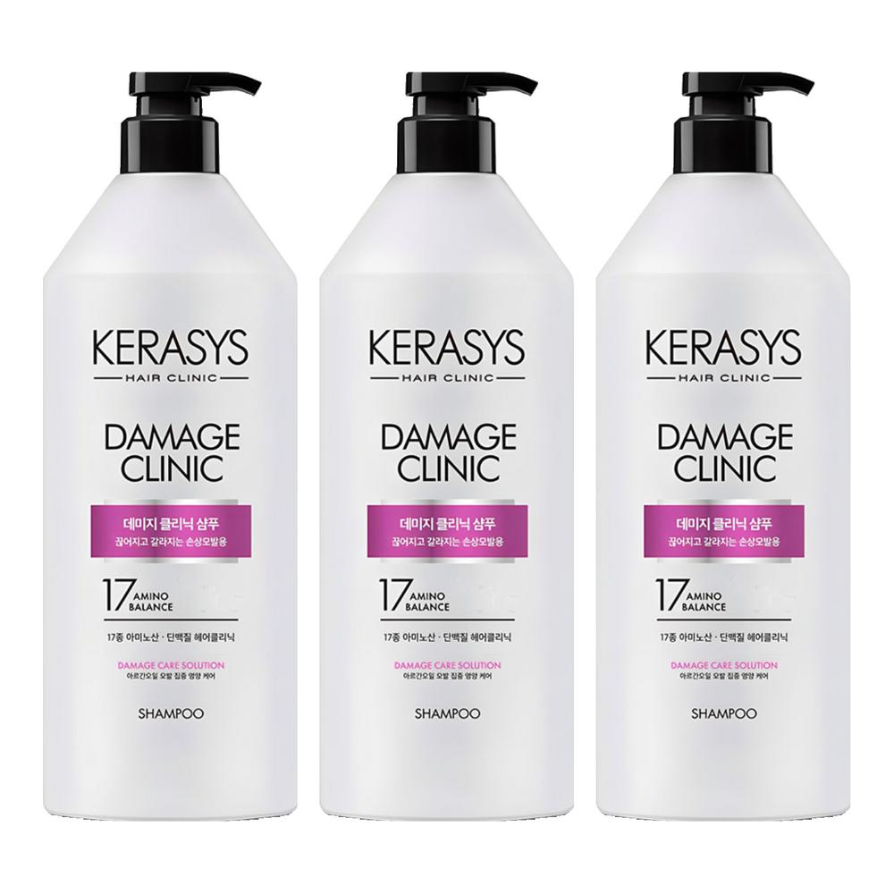 Kerasis Damage Clinic Damage Care Protein Shampoo Floral Powder Scent 980ml 3 Pcs