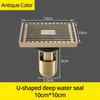 Drains 10*10cm Solid Brass Chrome Silver Shower Drain Bathroom Square Cover Anti-odor Hair Strainer Balcony Floor DrainBS-8109A