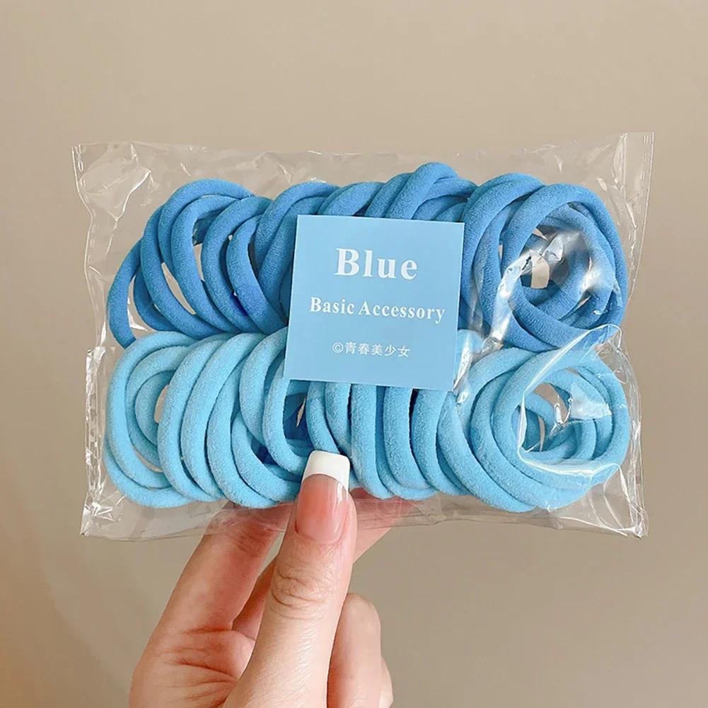 50Pcs/set Colorful Elastic Hair Band Leagues Ties Colets Scrunchies Springs Gum Accessories For Girl Women Pigtails No Damage