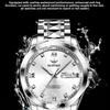 OUPINKE Brand Watches, Fully Automatic Mechanical Watches, Stainless Steel Business Double Calendar Men's Watches