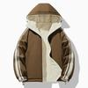 Updated Cashmere Padded Coat Joker Coat Male Lambswool Jacket Hooded Double-sided Wear on Both Sides