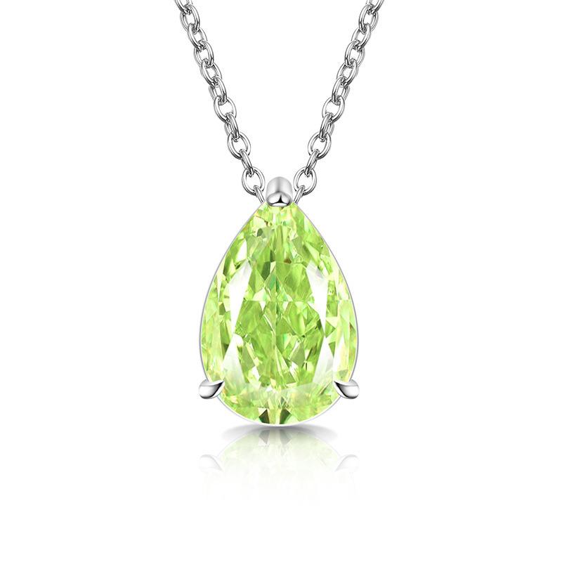Caibao Ice Flower Cut High Carbon Diamond Pear Shaped Pendant Fashionable, Simple, Light Luxury Water Drop Necklace