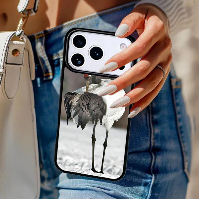 Red-crowned Crane Bird Phone Case For iPhone 17 Air 14 15 13 12 Max Cover For Apple 16e 11 Pro Max Plus Coque