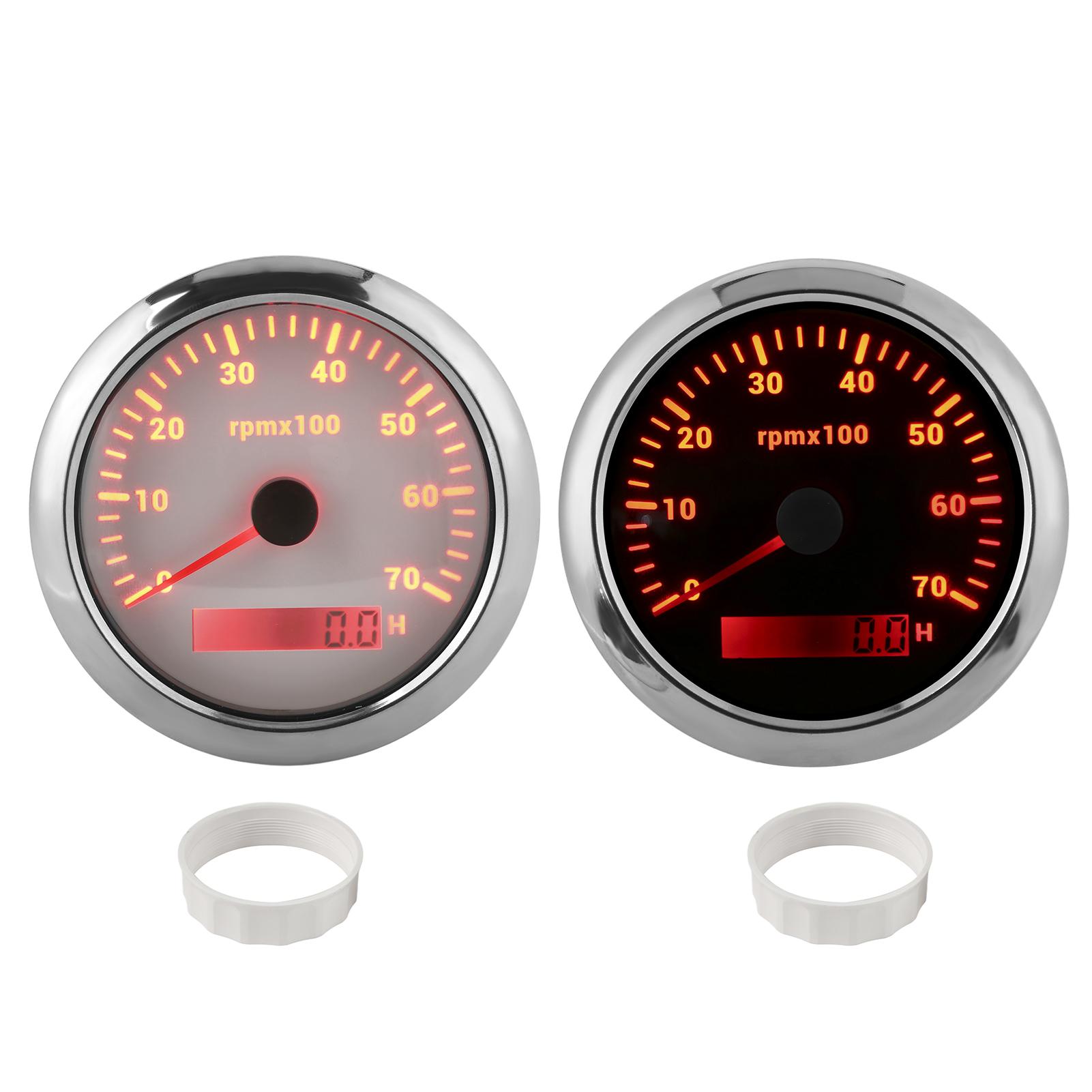 

Тахометр 85 мм, 0–7000 об/мин, регулируемая 7-цветная подсветка для автомобильного лодочного двигателя, 9–32 В постоянного тока