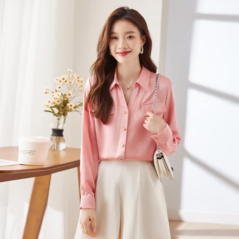 Tluoman Women s V-Neck Long-Sleeve Chiffon Blouse XL