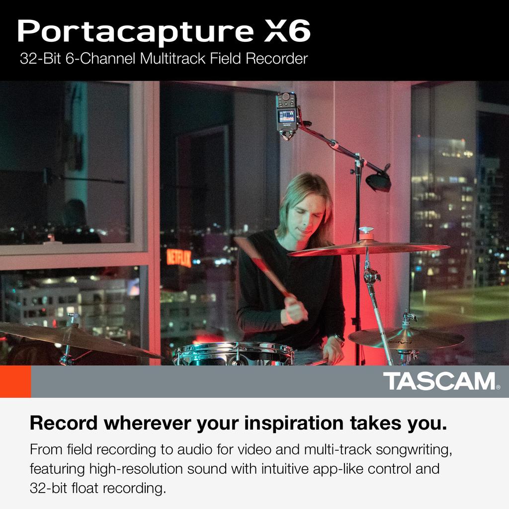 TASCAM Portacapture X6 Portable Audio Recorder 32-bit Float