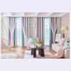 Double Layer Gradient Rainbow Blackout Curtains with Star Cutouts for Kids Room Bedroom Living Room Decor