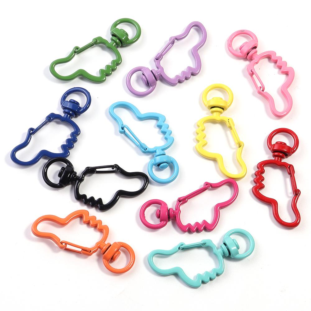 10Pcs Colorful Lobster Clasps Heart Star Moon Shaped Lobster Clasp Snap Hooks DIY Key Ring Bags Chains Jewelry Making Findings