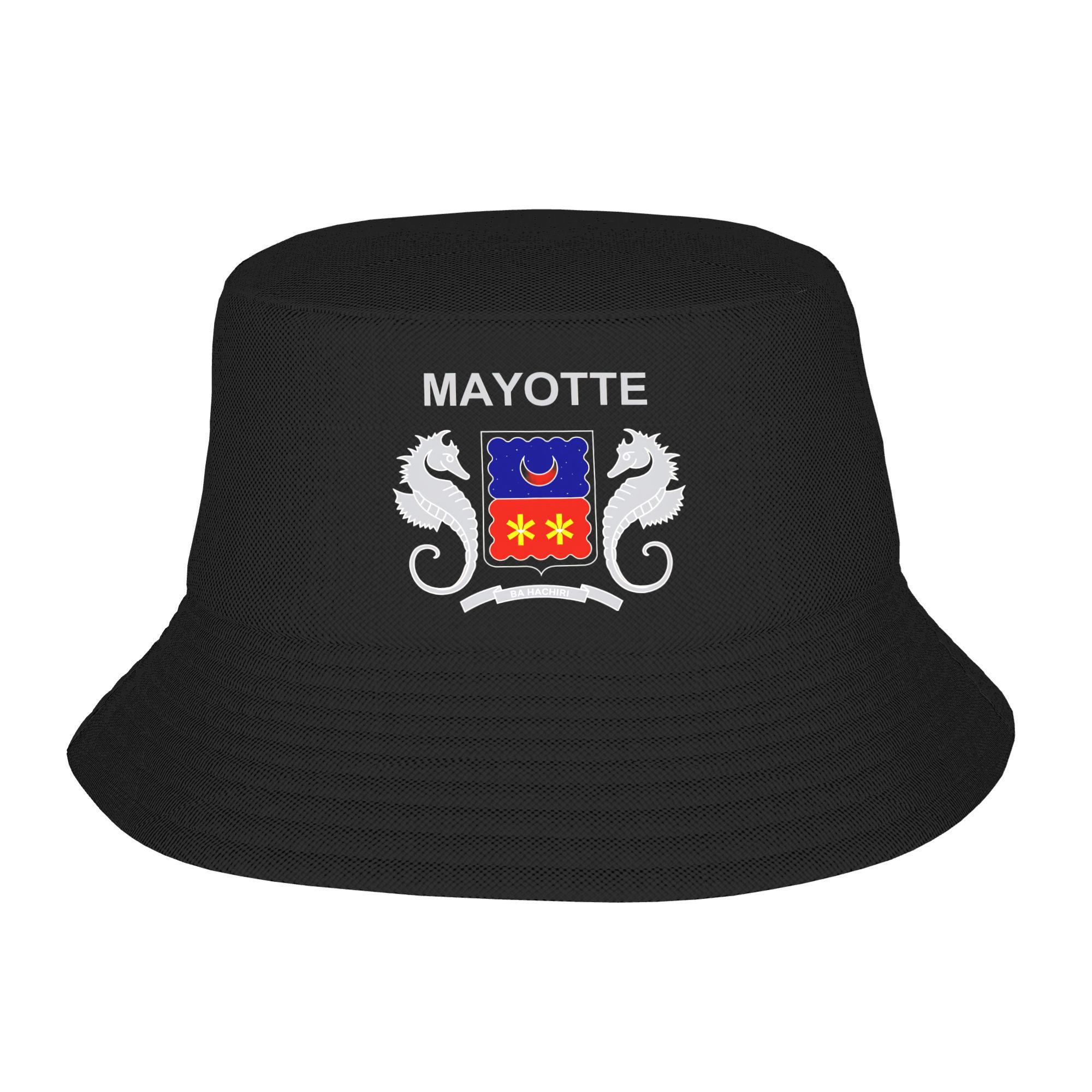 

Шляпа-ведро с флагом Майотты для женщин Рыбацкие шапки Смешные отпускные кепки Мягкие складные уличные индивидуальные DIY солнцезащитные шляпы One Size