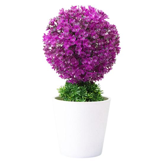 

Реалистичные искусственные горшечные растения, энергичные, не выцветающие, декоративные, красивые, искусственные, для вечеринки, мини-дерево бонсай красный/фиолетовый