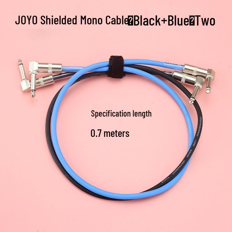 JOYO Electric Guitar & Bass Audio Cable - Black Leather Braided, Noise Reduction Connection