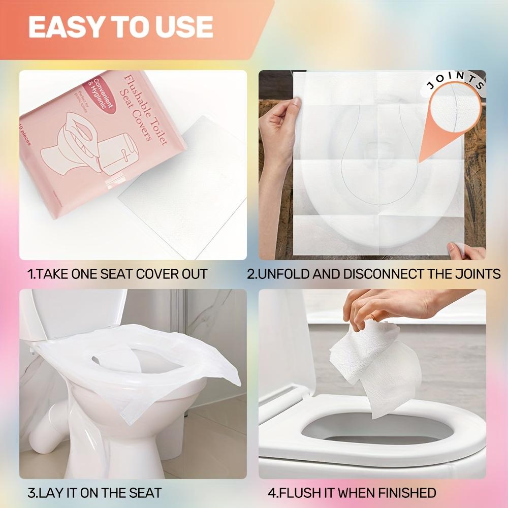 100pcs Disposable Toilet Seat Pads, Individually Packaged Portable Toilet Covers for Travel Hotel Public Restroom
