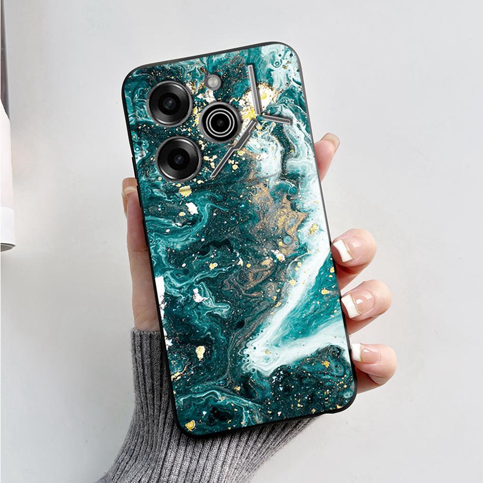 For Tecno Pova 6 Pro Case 6.78" Marble Black Silicone Soft Back Cover For Tecno Pova 6 Pro Phone Case Pova6 Pro 6Pro Coque Funda