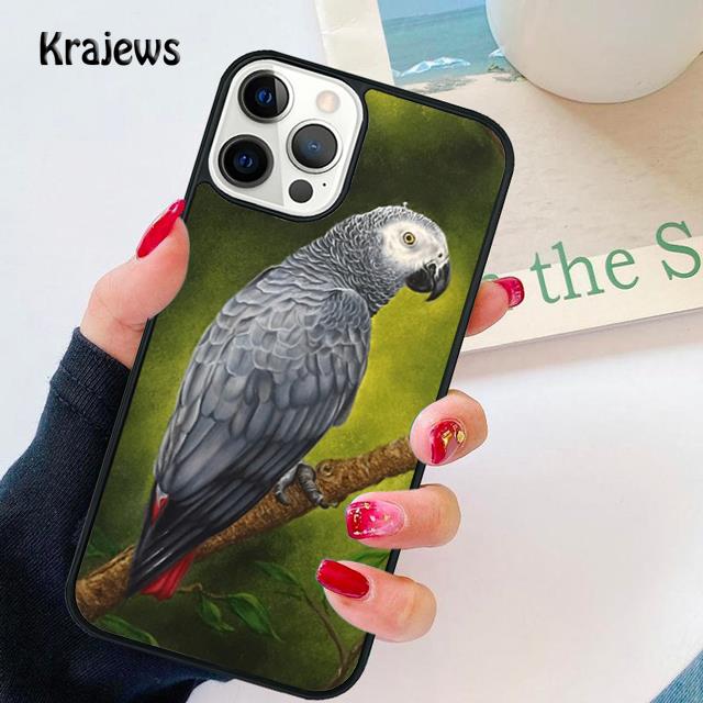 African Grey Parrot soft Phone Case Cover For iPhone 17 Air 16 15 14 plus 12 13 pro max coque Shell Fundas