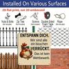 2D Flat, 1pc Vintage Chicken Metal Aluminum Sign with Humorous German Quote - Rustic Wall Art for Farmhouse, Cafe, Porch Decor - Funny Gift for