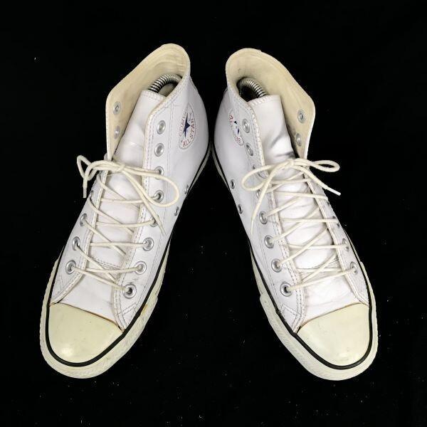 CONVERSE leather high-cut sneakers 25.5 US7 off-white(USED)