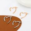 Large Hollow Irregular Open Heart Drop Earrings Smooth Polished Minimalist Love Shape Dangle Ear Jewelry for Women Daily Dating Wear