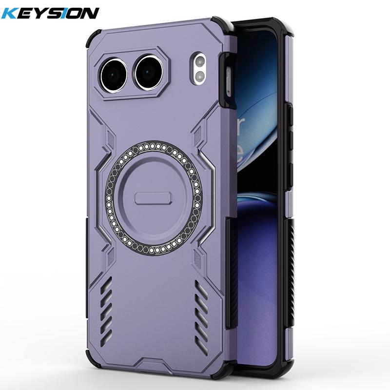 

KEYSION Полый чехол для отвода тепла для OnePlus Nord 4 5G Силикон+ПК Магнитное охлаждение Ударопрочный чехол для телефона для 1+ Nord 4 5G for Nord 4 фиолетовый