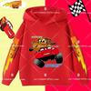 Felpa con cappuccio per bambini e ragazzi, stampa divertente di Saetta McQueen, autunno e inverno, moda casual, calda, felpa da studente