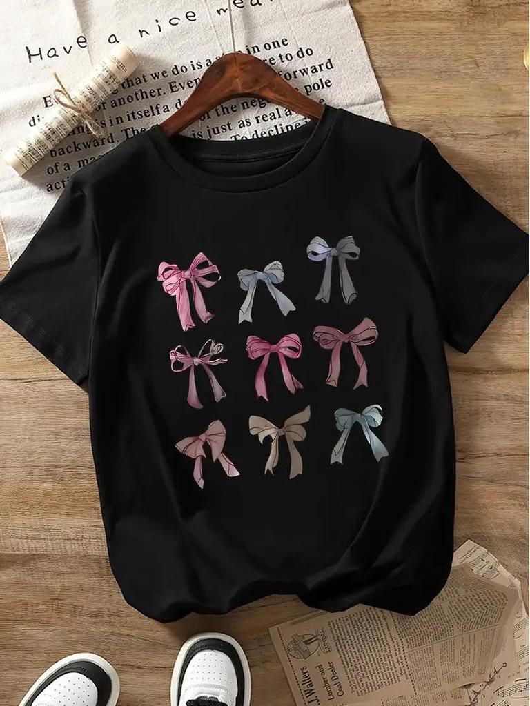 Damen Custom Design Kirschdruck Kurzarmtop - Kostenloser Versand