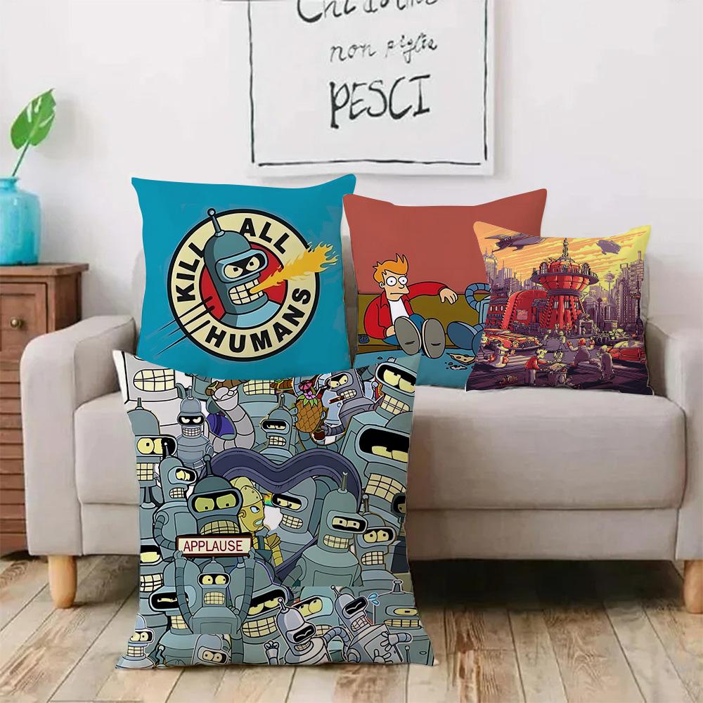 Classic movie F-Futuramas Pillow Covers Cartoon Sofa Decorative Home Double-sided Printing Short Plush Cute Cushion Cover