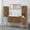 815639 vidaXL Bathroom Cabinet Smoked Oak 30x30x130 Cm Engineered Wood
