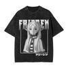 Frieren Beyond Journey's End Anime Tshirt Harajuku Washed T-shirt Men's Unisex Clothing High Quality Pure Cotton Tees Tops
