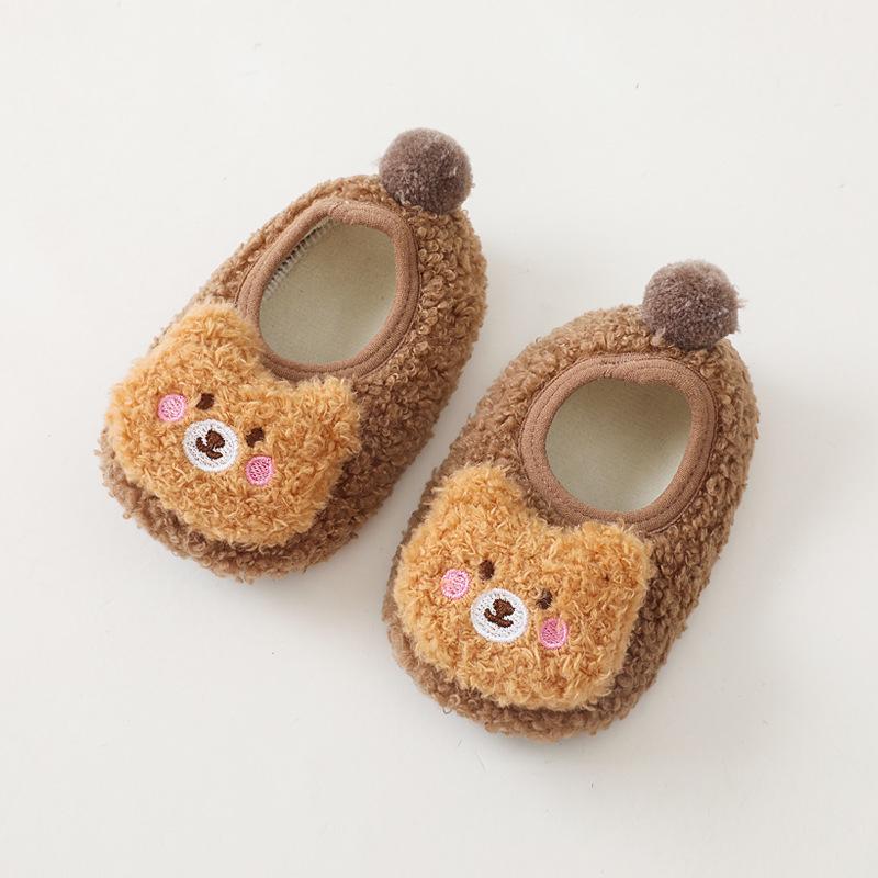 2025 Cozy Cartoon Non-slip Baby Floor Shoes – Thickened Fleece-lined Socks for Autumn/Winter