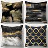 Home Decor Gold Accent Geometric & Marble Pattern Pillows Pattern Cushion Cover Suitable For Sofa Bedroom Car Pillow Cover
