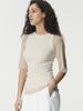 UMARMUNG Weightless Wool Half Sleeve Pullover_Champagne