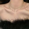 High-End Kreuz Feine Halskette Damen Herbst und Winter Schlichte Doppellagige Stacking-Accessoires Leichter Luxus Nischendesign Schlüsselbeinkette Tide