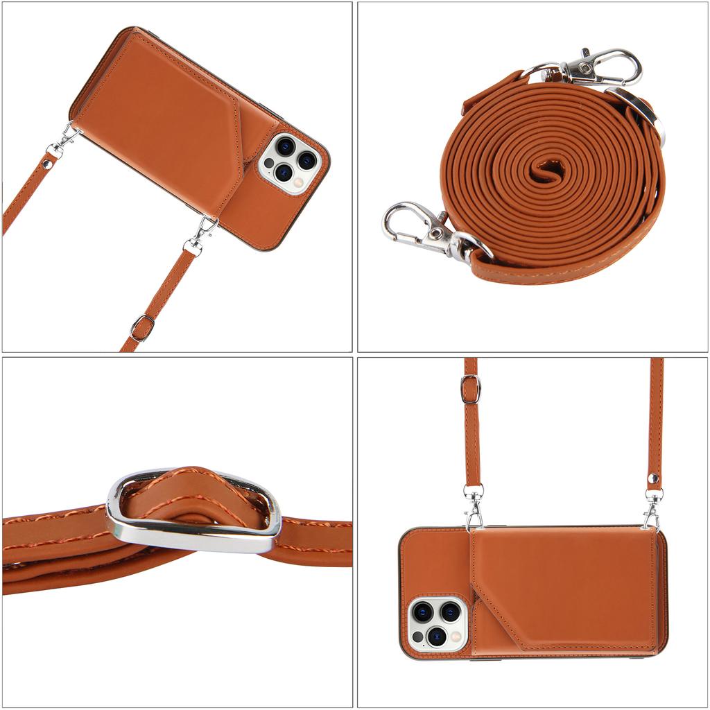 Lanyard Crossbody leather Case For iPhone 13 12 11 Pro Max XS MAX XR X 7 8 Plus Leather Card Slot With wallet Cover