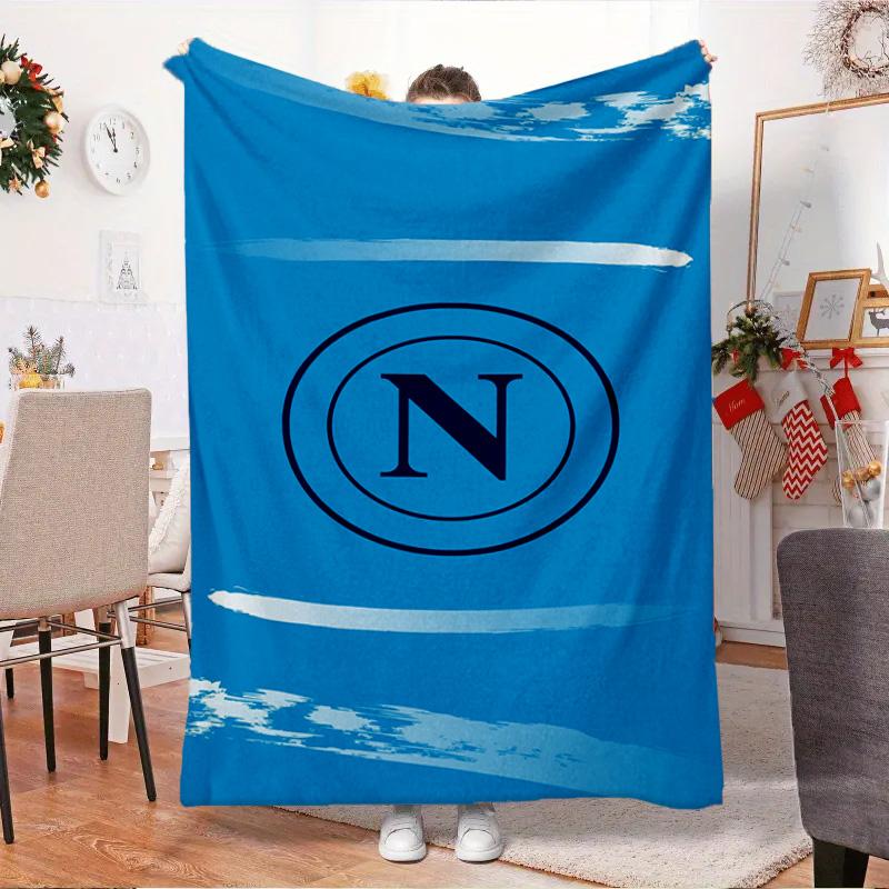 Coperta con Emblema del Napoli Calcio Coperta in Flanella da Esterno per Campeggio, Escursionismo, Feste in Giardino, Essenziali per Picnic, regalo per famiglia e amici