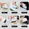 New 2-in-1 Groove Cleaning Brush Wet&Dry Use Multifunction Handheld Grout Brush All-in-One Crevice Cleaner for Tight Spaces