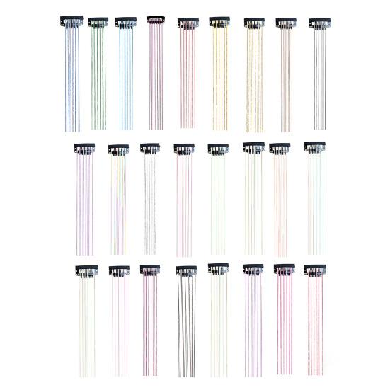 Women Clip-in Tinsel Hair Extension Heat Resistant Colorful Long Straight Fairy Glitter Hair Tinsel Women Girls Hair Accessories