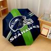 Seattle Seahawks Print Auto 8?Ribs Folding Umbrella Wind Resistant Lightweight Automatic Umbrella For Daily Travel