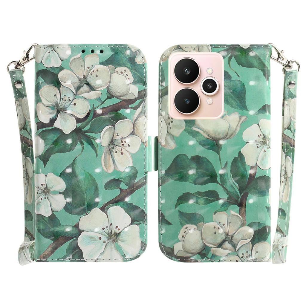 For Realme 15 Pro 5G/15 5G Case Pattern Printing Leather Wallet Phone Cover with Wrist Strap