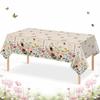 Butterfly Wildflower Spring Floral Tablecloth Waterproof Reusable Table Mat DIY Rectangle Shape Table Cover Wedding Celebration