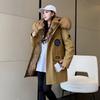 Winter Fashion Thickened Women Parka Coat Detachable Faux Mink Fur Lining Fox Fur Down Jacket