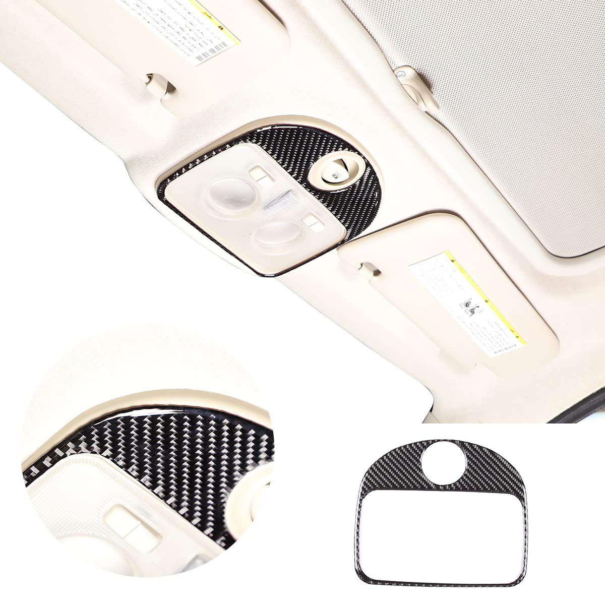 

Hcilloend Carbon Fiber Interior Light Reading Light Rear Interior Light Interior Light Sticker for New Fiat 500 Easy Interior Custom Carbon Fiber Look