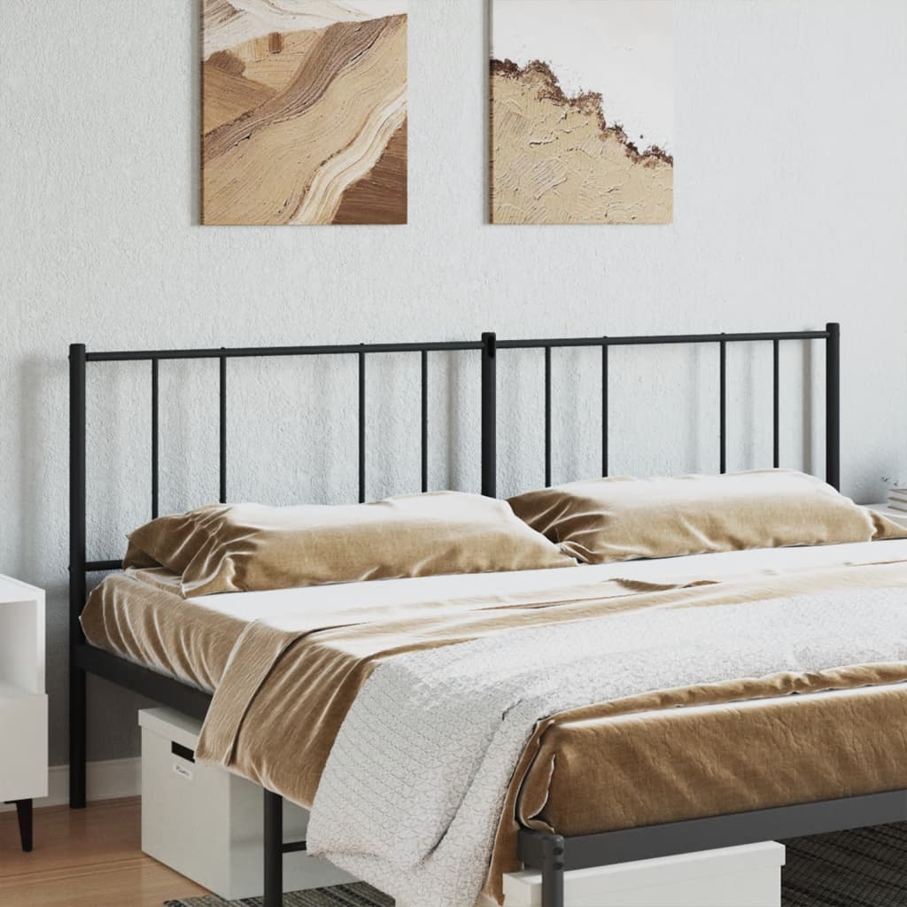 Vidaxl Metal Headboard, Black, 200 Cm